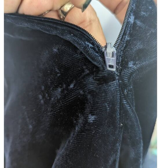 Vintage Jessica McClintok Gunne Sax Mini Dress Fit & Flare Blue Velvet Sequins - Picture 8 of 10